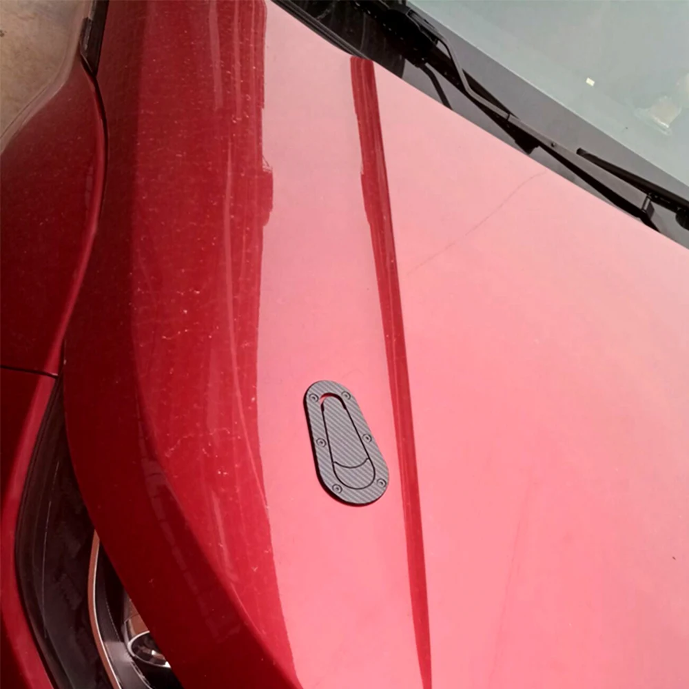 Car Hood Stickers Universal Carbon Fiber for Hood Lock Racing Bonnet Decorative Hood Scoop for BMW Nissan AMG Mustang