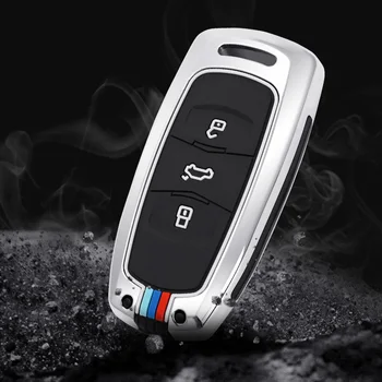 Metal Car Smart Key Case Cover Shell Fob For Geely Boyue Atlas NL3 Emgrand X7 EX7 EC7 GT GC9 Borui Coolray Protector Accessories - Metal Car Smart Key Case Cover Shell Fob For Geely Boyue Atlas NL3 Emgrand X7