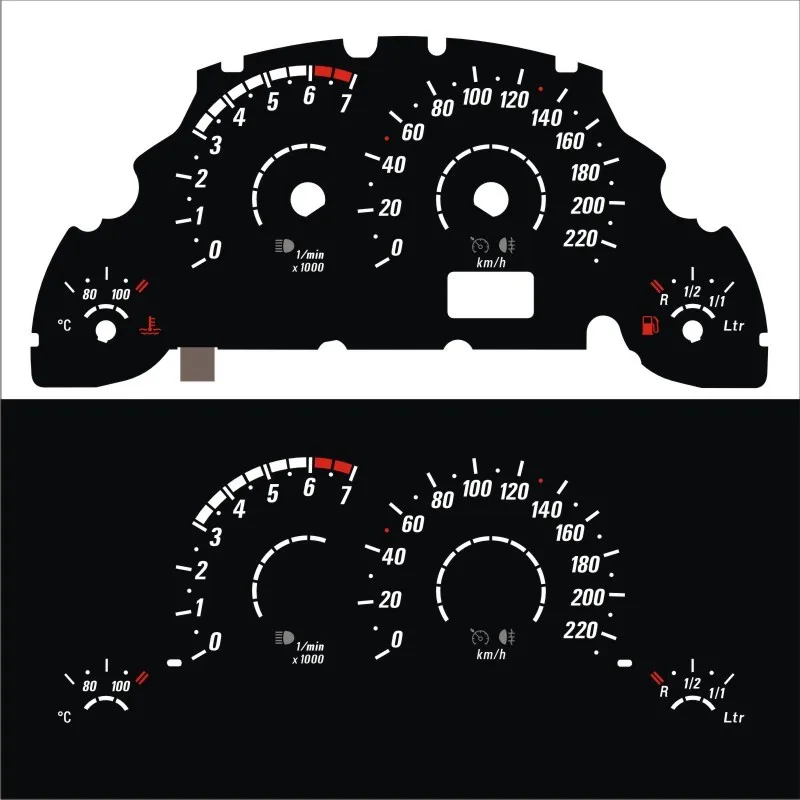 SD Motor EL Glow Gauge Plasma Dial for Corsa C 0-220 km Petrol 7000 RPM
