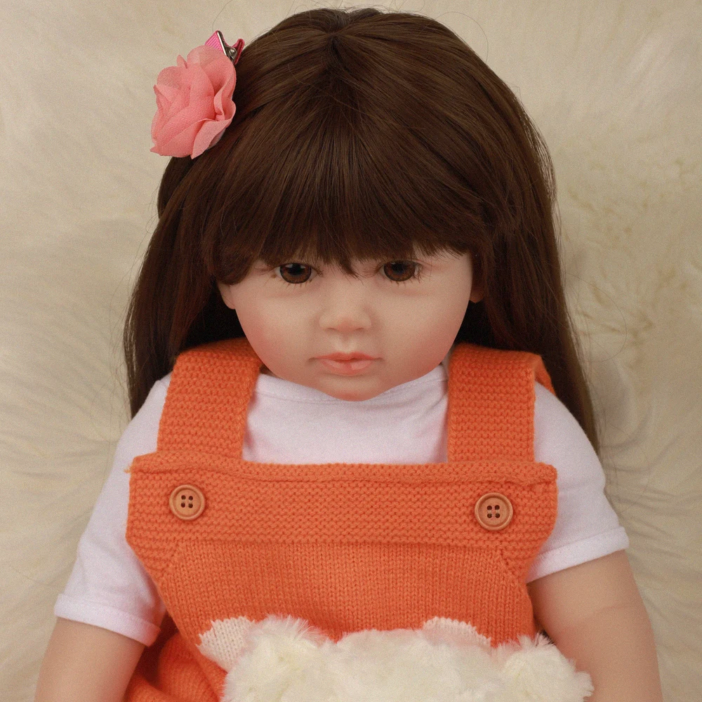 24"60CM Lovely New Design Bebe Reborn Baby Doll Soft Silicone Realistic Cloth Dolls Fashion Toys For Birthday Holiday Gifts