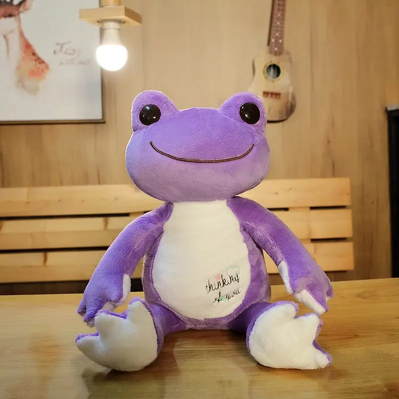 Frog Stuffed Animals Cute Soft Frog Plushie With Crown And Smile