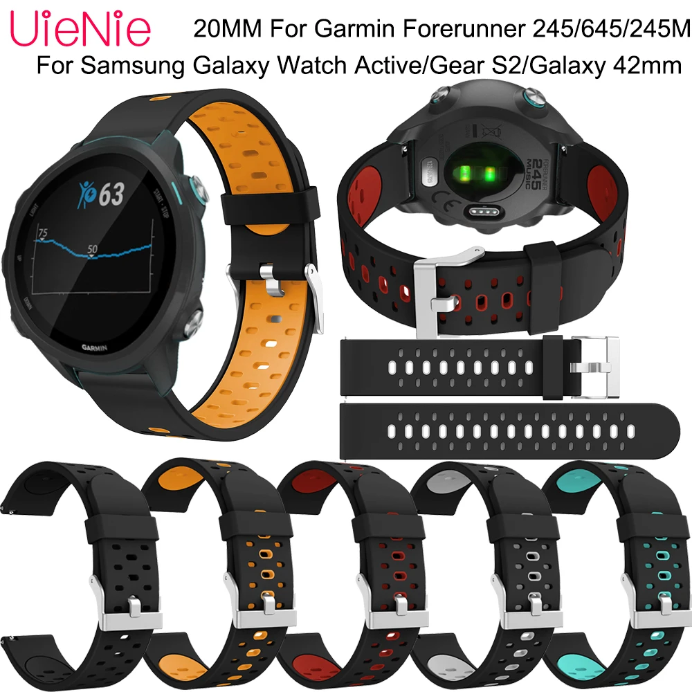 20 мм ремешок для Garmin Forerunner 245/645/245 м frontier/классический ремешок для часов для samsung Galaxy Watch Active/gear S2/Galaxy 42 мм браслет