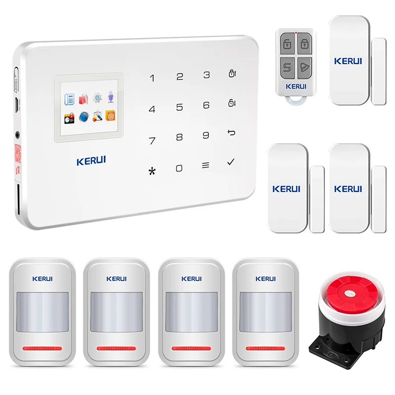 KERUI G18 GSM сигнализация SIM Smart IOS Android приложение управление 1,7 дюймов TFT цветной экран сенсорная клавиатура 433 МГц домашняя охранная сигнализация