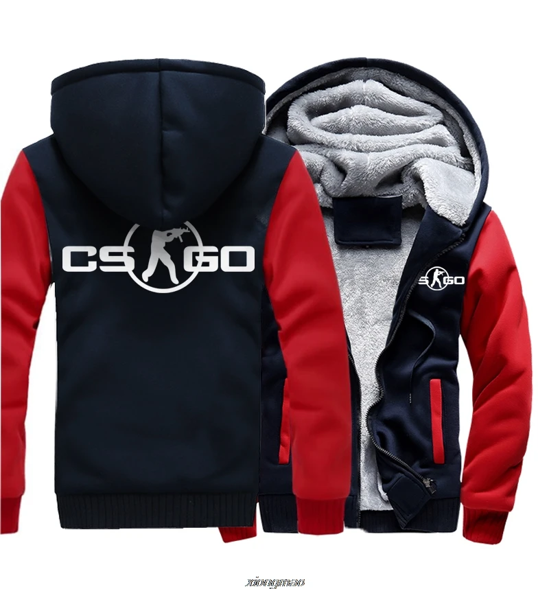Костюм CS GO, Толстовка для косплея,, Зимние флисовые толстовки Harajuku, брендовая мужская спортивная одежда, толстовки, мужские повседневные пальто, куртка с капюшоном - Цвет: red