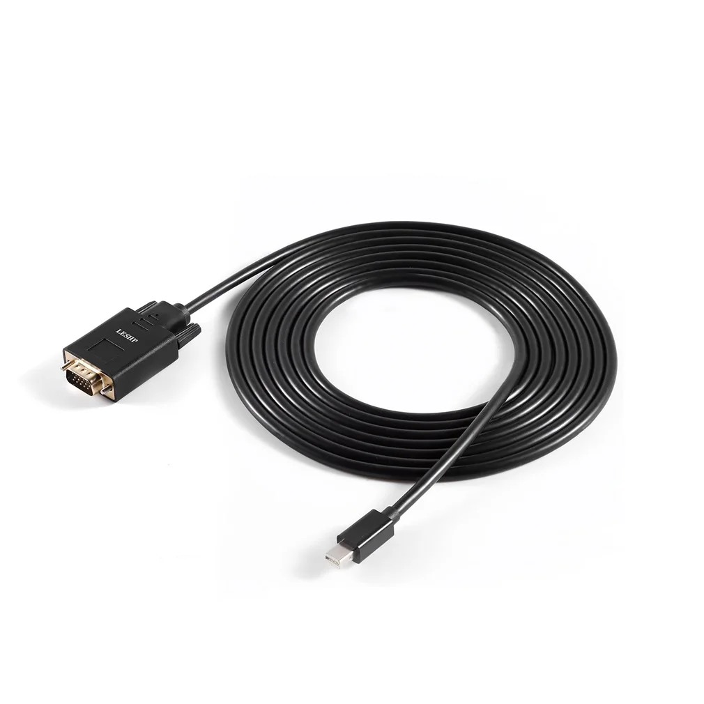 LESHP 1,8 м 1920x1200 1080P DP(DisplayPort) Кабель VGA с разъемом «Папа-папа» золотой шнур с покрытием 6 футов для настольных или зеркальных дисплеев - Цвет: MiniDP to VGA