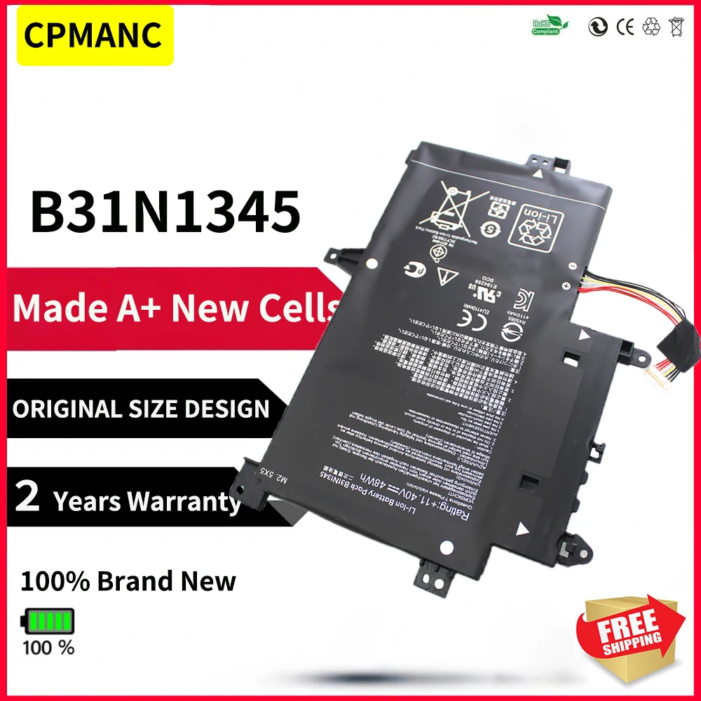 Аккумулятор CPMANC B31N1345 для ноутбука Asus TP500 TP500LA TP500LN TP500LB 0B200-00990100 48 Вт/ч | Компьютеры и