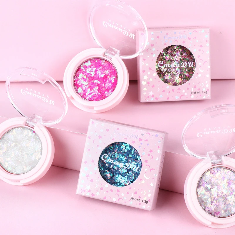 

Monochrome Glitter Eyeshadow Sequins Geometric Pentagram Pattern Mixed Stage Decoration Sequins BB2
