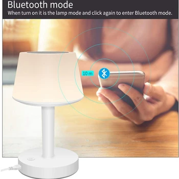 

LED Music Table Lamp Bluetooth Speaker Press Sensitive Dimming Desk Lamp Speaker 7 Colorful Lights Adjustable Protable Suitable