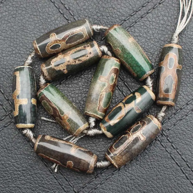 5968 10-12x28-30 мм овальные бусины дзи Агаты россыпью, 10 шт на прядь, для изготовления ювелирных изделий, Кулон, Ожерелье - Цвет: 5968