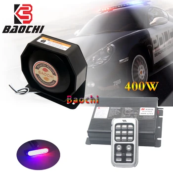 

12V Auto Alarm Horn Loud Speaker 400W Police Siren Warning Tone Horn Electronic Megaphone MIC System for VW Toyota Honda Citroen