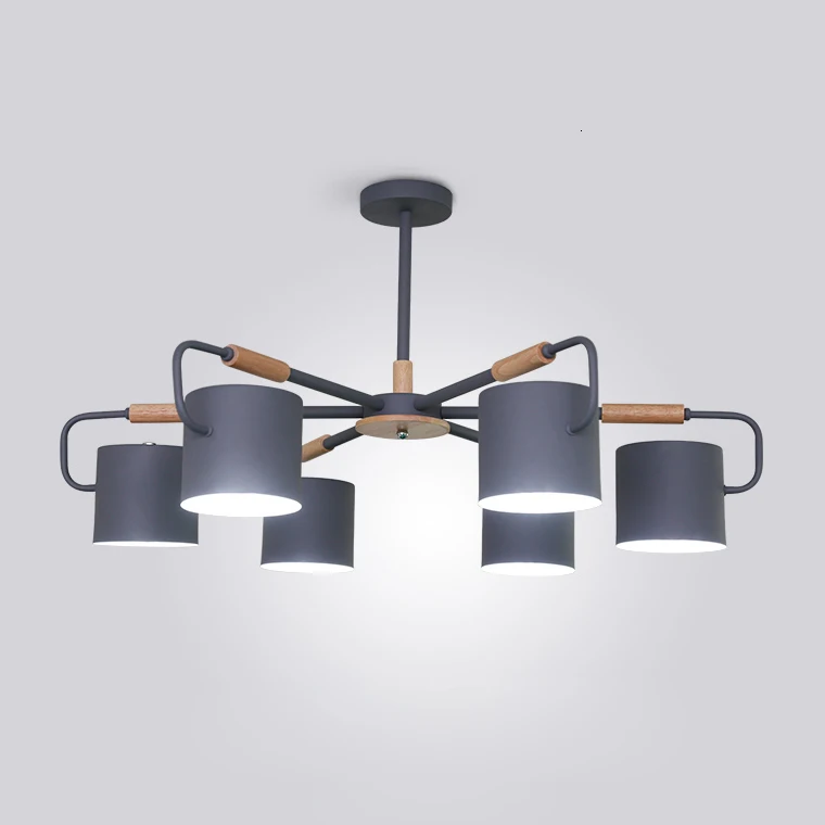 Nordic Simple Atmosphere Living Room Light Luxury Dining Room Lamp Model Room Design Wood Art Hall Chandelier Hanging Lamp