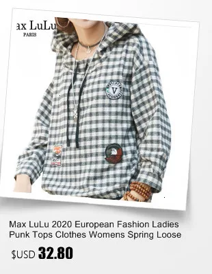 Max LuLu, модная Корейская женская одежда в стиле панк, женские толстовки с капюшоном, повседневные толстовки размера плюс, Весенняя уличная одежда
