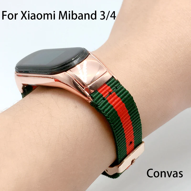 Классический холщовый ремешок для Xiaomi Mi 4 3 спортивный браслет нейлоновый браслет Relogio для Xiaomi Mi 4 3