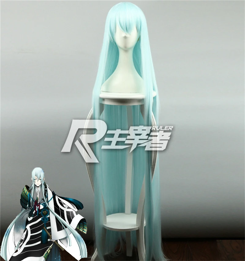 

Game Touken Ranbu Online Kousetsusamonji Cosplay Wigs 120cm Green Long Straight High Temperature Fiber Hair Wig Pelucas