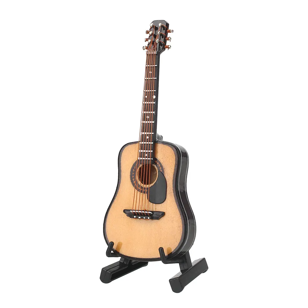 wooden Guitar Model Table Decor Office Ornament Wooden 3 Color Mini Exquisite Creative Cafe Decoration Handicrafts Craft Art Gift - Цвет: wooden
