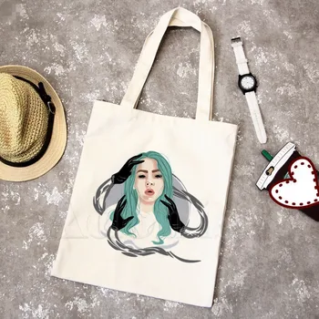

Billie Eilish Women Female Foldable Canvas Shoulder Bag Canvas Tote Eco Shopping Bag Canvas Tote Bag Casual HandBag Daily Use