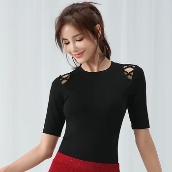 

Women Latin Dance Top Slim Modal Tango Salsa Cha Cha Samba Rumba Practice Dancing Wear Ballroom Modern Dance Clothing DC2614