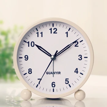 

Cute White Alarm Clock Minimalist Simple Children Bedroom Creative Mute Alarm Clock Table Travel Student Samrt Watch CC50NZ