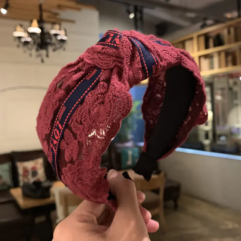 Южная Корея Dongdaemun взрослые женские аксессуары для волос модные марлевые кружевные резинки для волос с узлом Элегантная универсальная повязка на голову для мытья лица