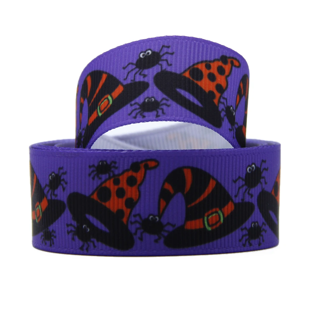 David accessories 7/8 &quot(22 мм) Высококачественная полиэфирная лента с принтом на Хэллоуин 5