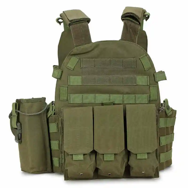 green Тактический Жилет Molle прочный страйкбол Пейнтбол Стрельба военные жилеты Регулируемая защитная пластина несущие жилеты армейское оборудование - Цвет: green