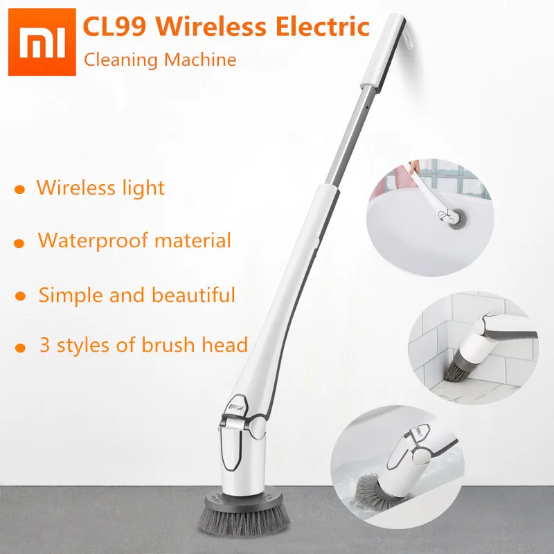 

Xiaomi Multifunctional Home Wireless Electric Cleaning Machine USB Rechargeable With 3 Brush Head Lightweight And Waterproof