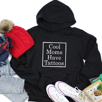

Cool Moms Have Tattoos Women Hoodies Fashion Girl Power Pullover Streetwear Strength Funny Clothing Mom Life Outwear Drop Ship