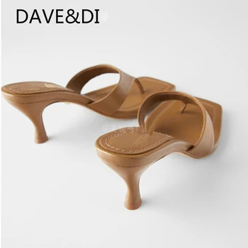 

DAVE&DI 2020 summer ins blogger enlgand office lady simple mules heels shoes women heel slippers women shoes woman shoes women