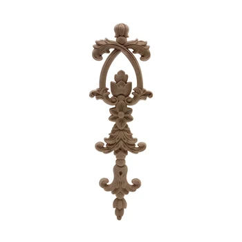 

Wood Decal Wood Applique Onlay Carving Lines Antique Ornamental Retro Long Flower Large Rubber Wood Cabinet Corner Furniture NEW
