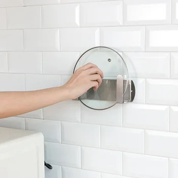 

Stainless Steel Pot Lid Wall Mount Rack Cutting Boards Pan Cover Storage Holder Rest Stand Home Kitchen Organizer