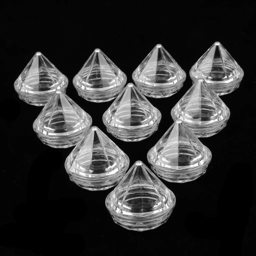 5 Gram Diamond Shaped Plastic Pot Jars, Cosmetic Containers, 10 Pack