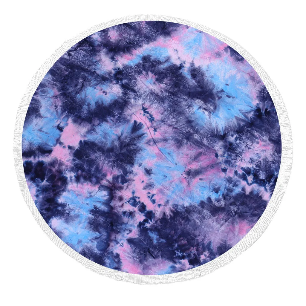 Thick Round Blanket Microfiber Yoga Mat Tassels Soft Water Absorbent Beach Towel