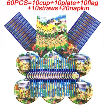 

Animal Crossing Party Disposable Tableware Plates Cups Straws Flags Napkins Kids Birthday Party Baby Shower Decorations Supplies