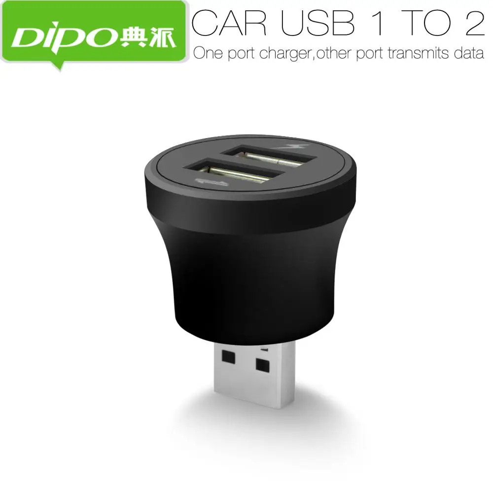 DIPO Port USB Hub Mini USB 1 To 2 Hub Splitter Box One Port For Charging Another Transmits Data On The Car Hub