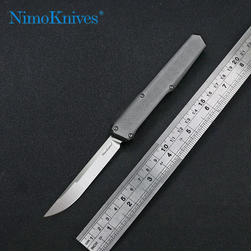 Nimoknives & Fat Dragon Slenderman SLM OTF Outdoor Tactical Knife D2 Blade Aviation Aluminum Hard Anodized Handle | Инструменты