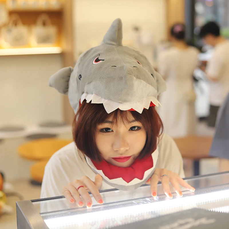 

Nice Hot Funny Animal Cute Chicken Legs Shark Hat Plush Toy Hat Gift Fruit Hat Party Halloween Decor Kawaii Kids Birthday Gift