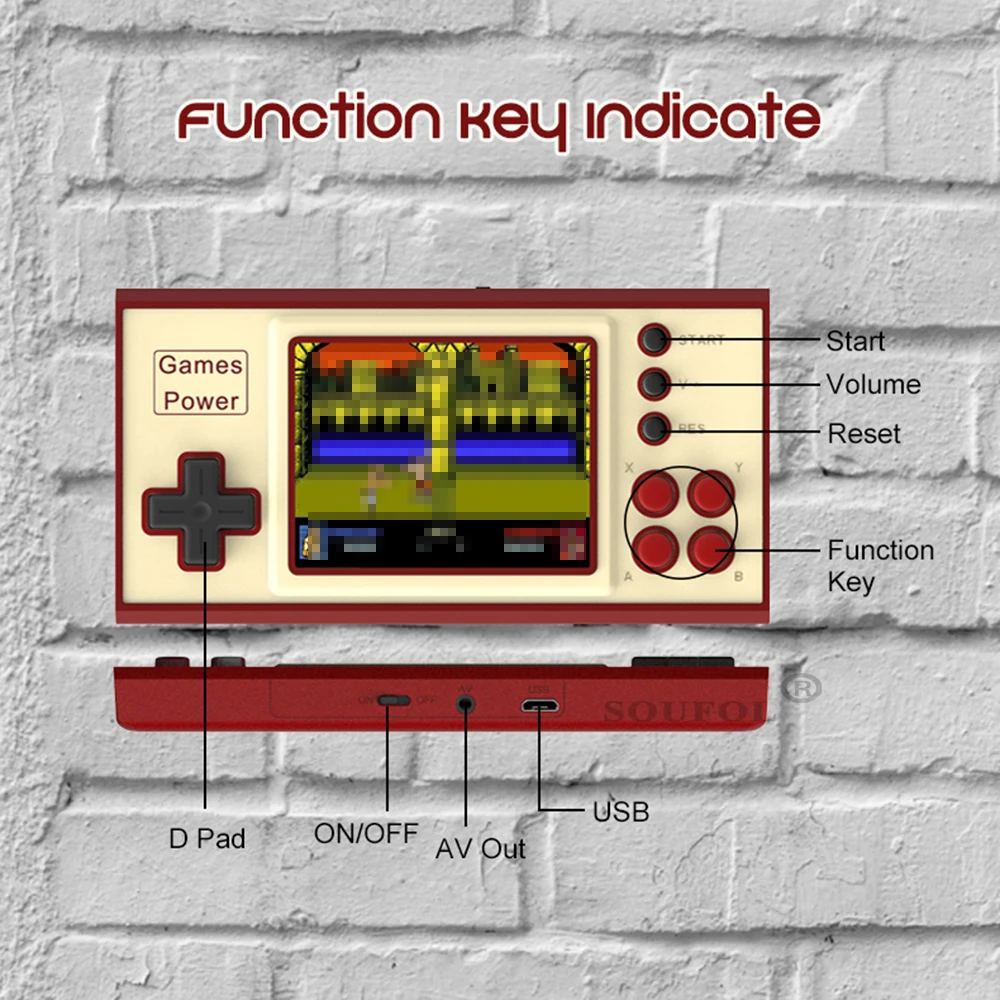 500 IN 1 Retro TV Video Game Console Handheld Game Portable Pocket Gaming Console Mini Player 2.8 Inch Screen for Kids Gift