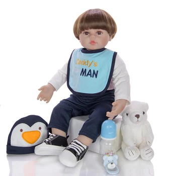 

Real Baby Boy 24'' Reborn baby Dolls Toy Soft Silicone Realistic Reborn kids So Truly reborn toddler doll Child Gifts