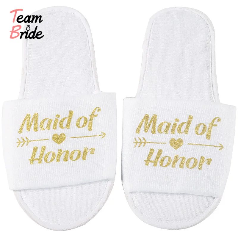 

Team Bride Wedding Slippers,gold Bride slippers bride-tribe bridesmaid maid-of-honour bridal-party spa day hen night wedding
