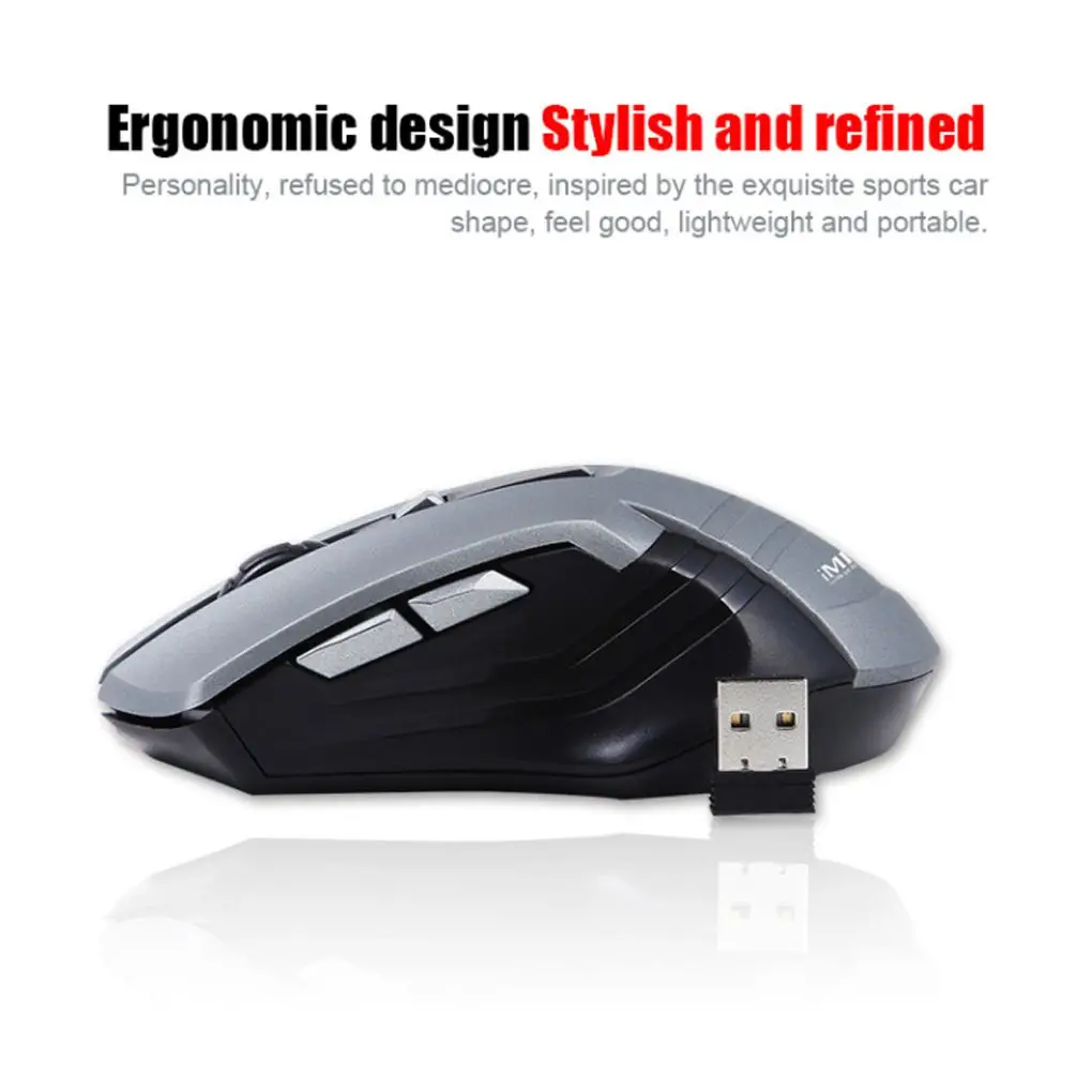 IMICE E-2310, легкая беспроводная мышь, USB, оптическая беспроводная компьютерная мышь для правой руки, игровая офисная мышь