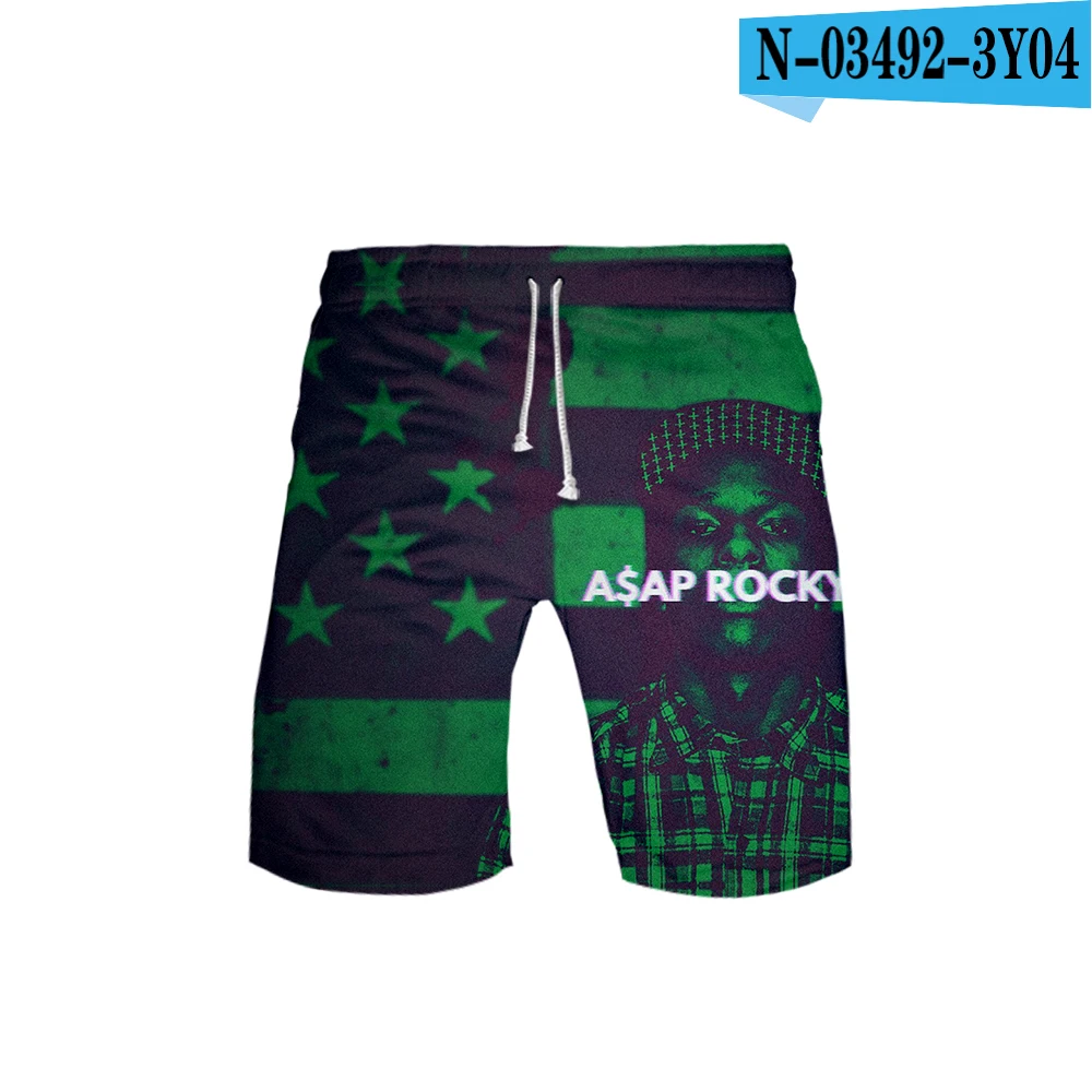 picture color ASAP ROCKY 3D печать мужские пляжные шорты весна лето Харадзюку Повседневная мода хип хоп доска шорты по колено горячая распродажа - Цвет: picture color