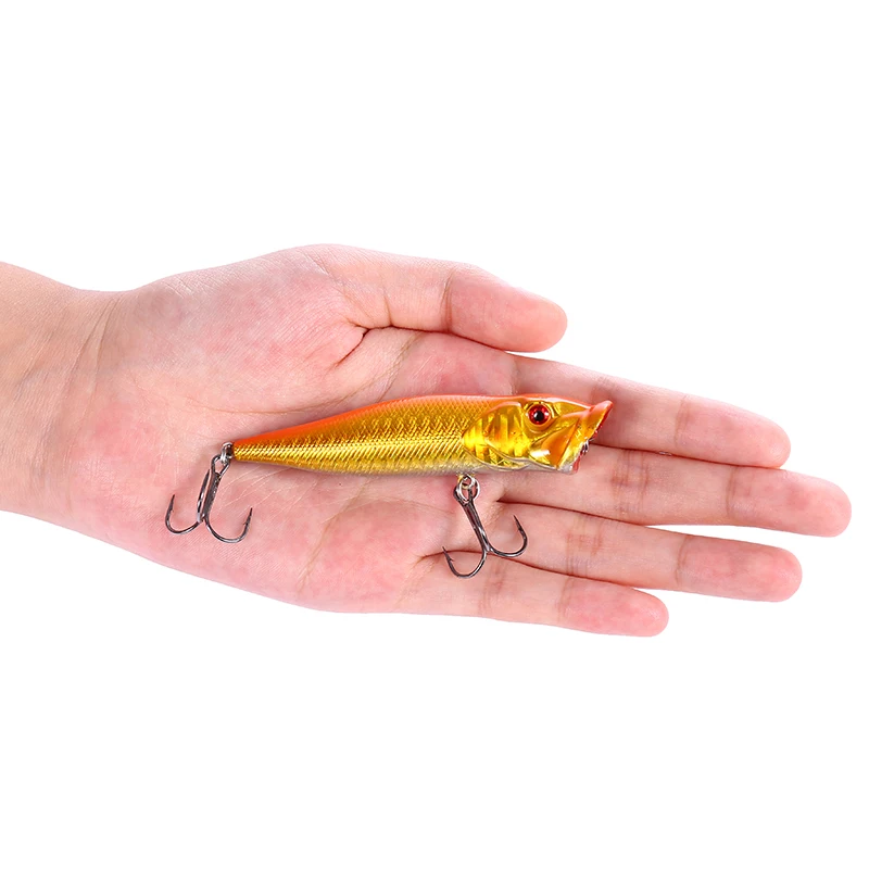 

Fishing Lures 9cm 12.5g Popper Bait 3D eyes Hard Artificial Bait Crankbait Jigbait Wobblers pike perch Fishing Tackle