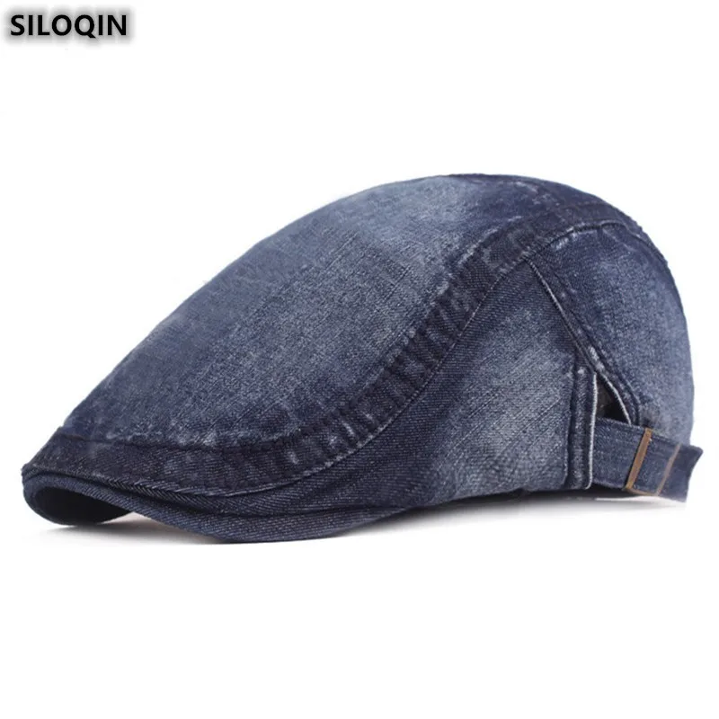 SILOQIN, новинка, модные джинсовые береты для мужчин и женщин, весна-осень, элегантные винтажные спортивные кепки для отдыха, регулируемый размер, Снэпбэк, унисекс