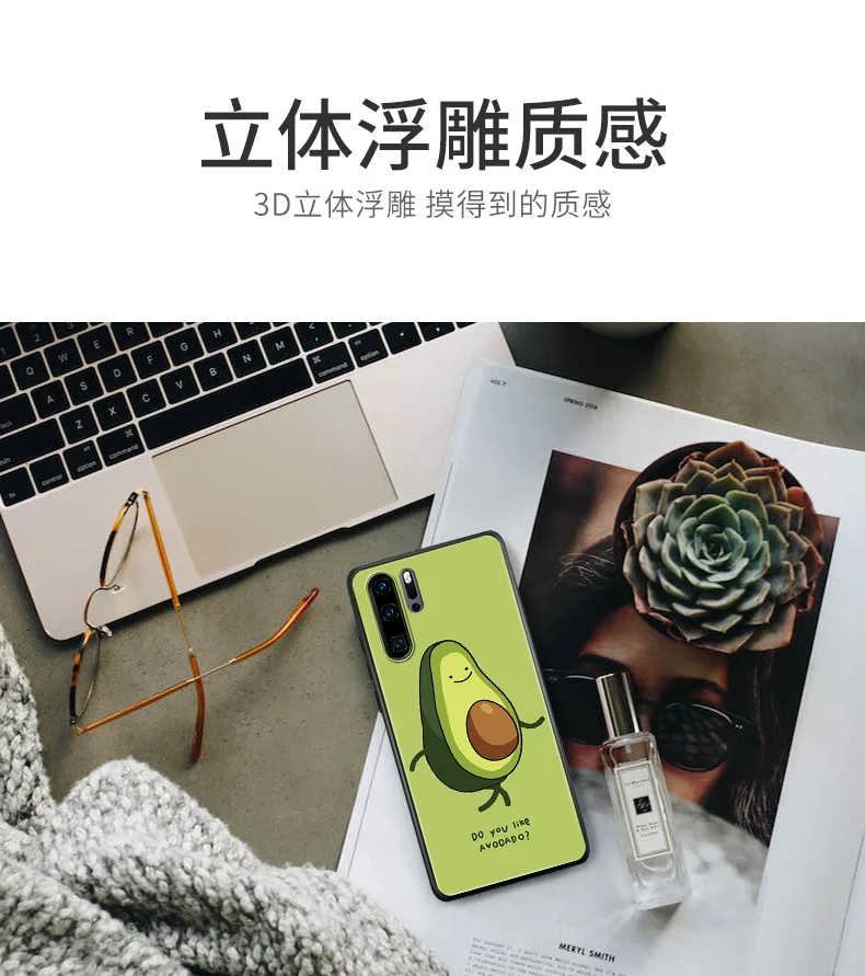 BONVAN чехол из закаленного стекла для Xiaomi Redmi Note 5, 6, 7, 8 Pro, жесткий чехол с мультипликационным принтом для Redmi Note 4, 4X, 5A Prime Avocado Couqe Capa