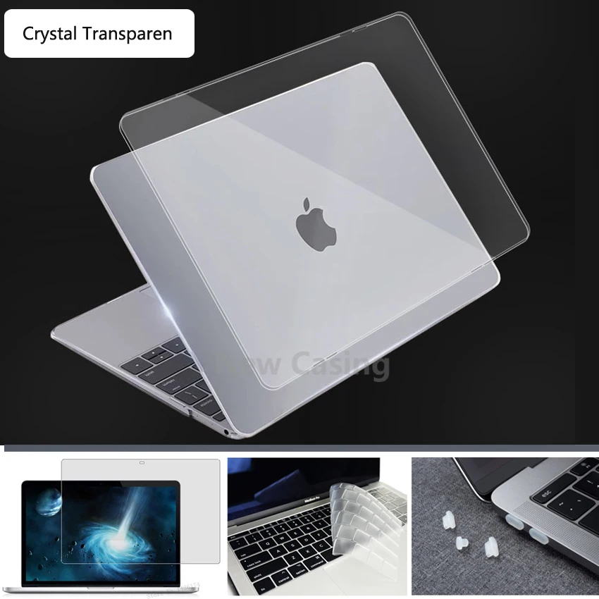 4 in 1 Crystal Cover for Macbook Air 13 Case M1 Chip A2337 A2179 A1932