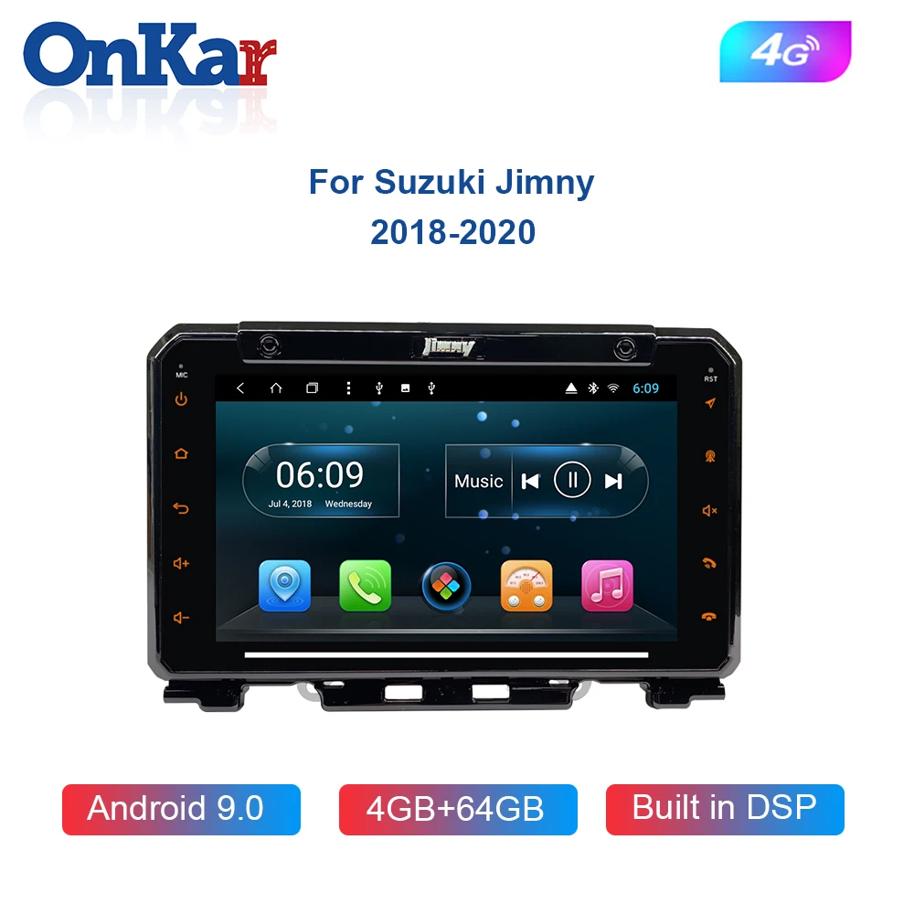 ONKAR Автомагнитола для Suzuki Jimny 2019 2020 Android 1 din GPS Navi 4 Гб + 64 Поддержка DSP 4G
