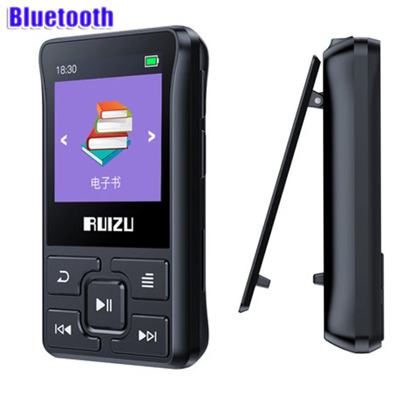 

latest Original RUIZU X55 Sport Bluetooth MP3 Player 8gb Clip Mini with Screen Support FM,Recording,E-Book,Clock,Pedometer