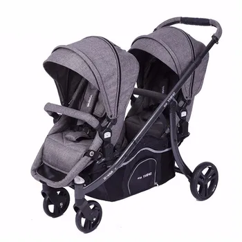 

Twin Baby Stroller Light Folding Sitting and Lying Detachable Front Back of Summer Car for Two Children