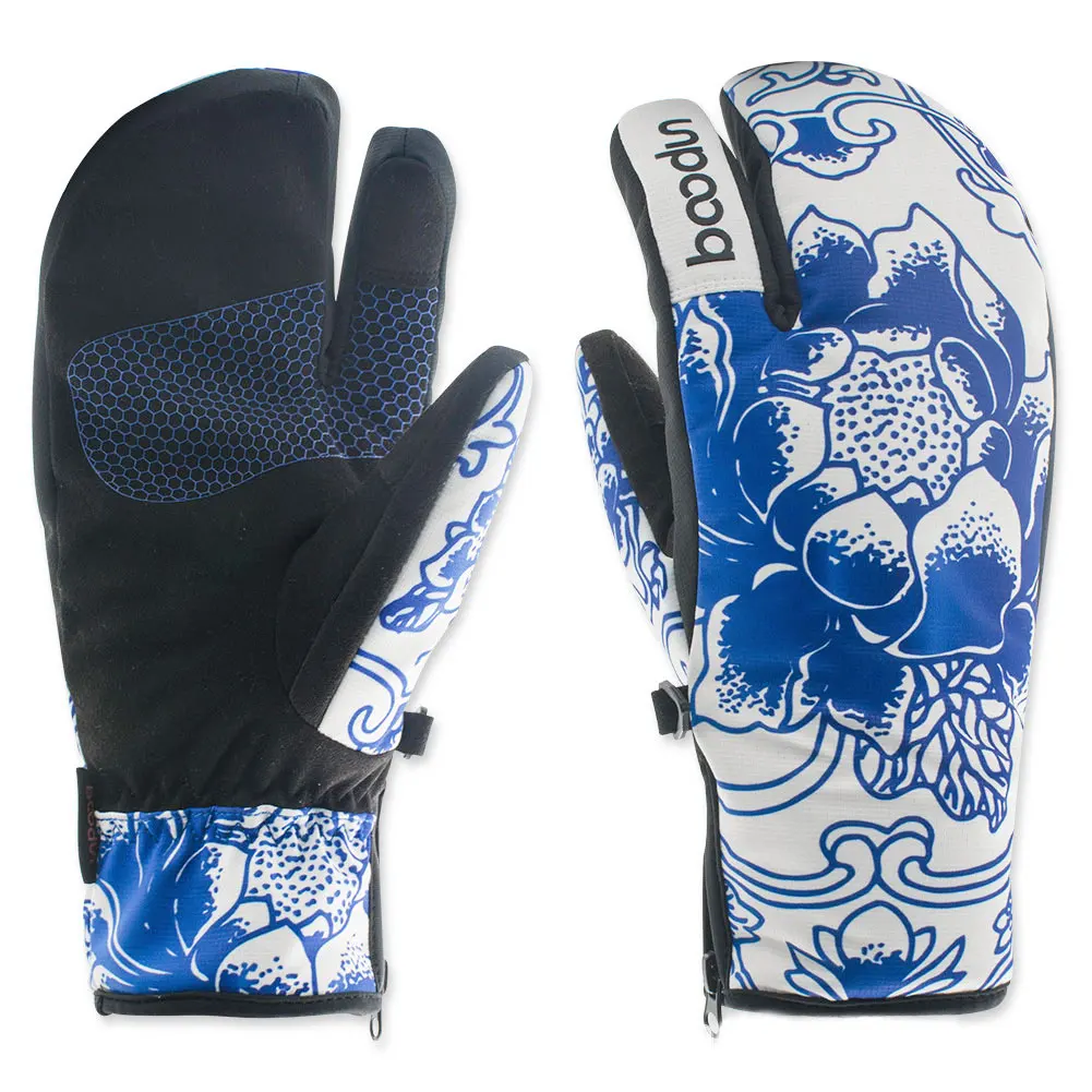 1 пара, уличные лыжные перчатки на молнии, водонепроницаемые, походные, для кемпинга, эластичные, сохраняющие тепло, для зимних видов спорта, ветрозащитные, для велоспорта, альпинизма