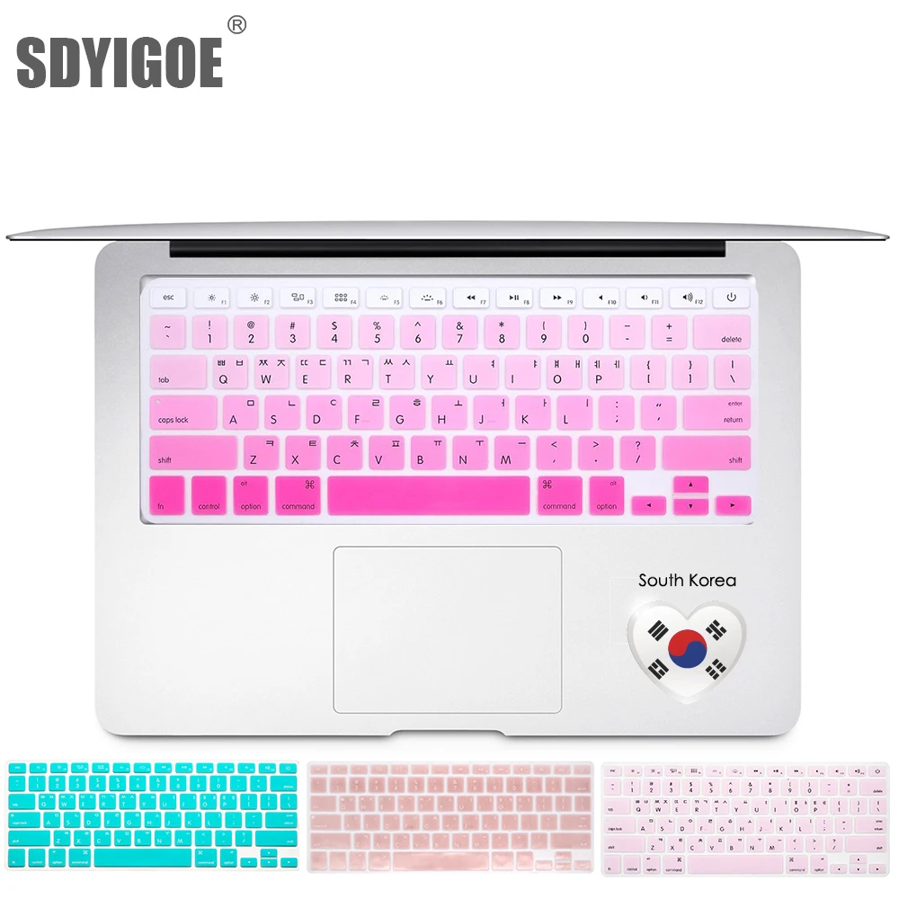 Корейская Клавиатура Обложка для Mac Book Air 13 pro15 дюймов A1466 A1278 A1502 A1398 ноутбук Retina